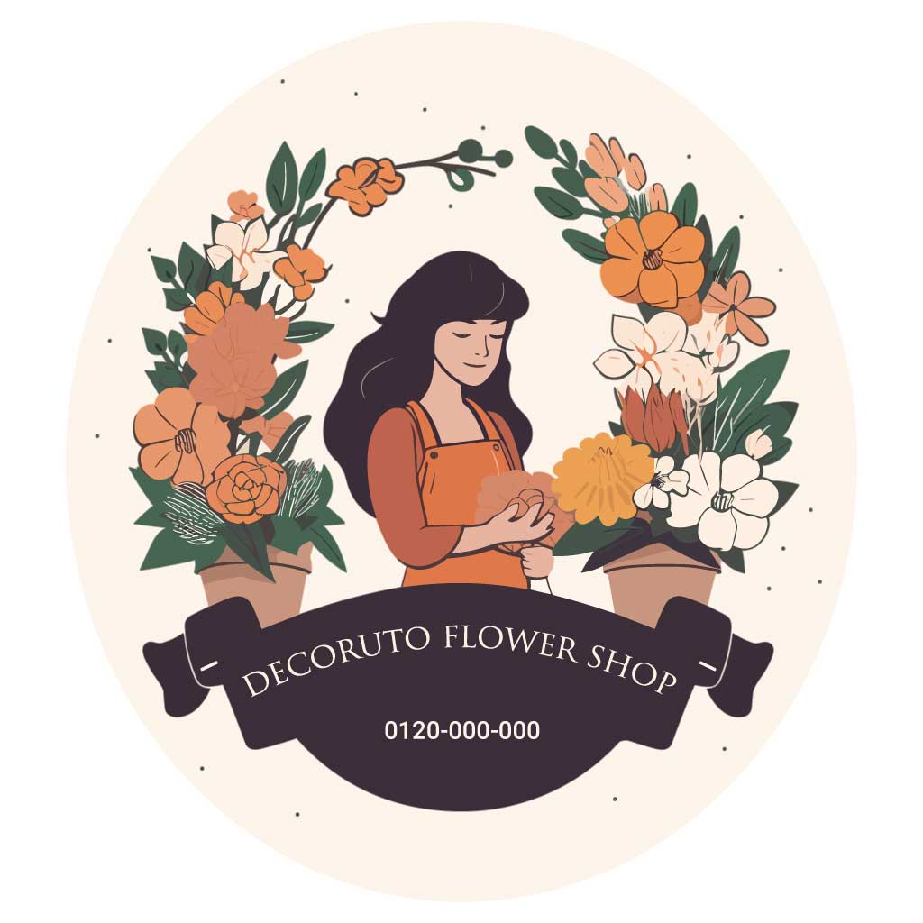花と女性のロゴ