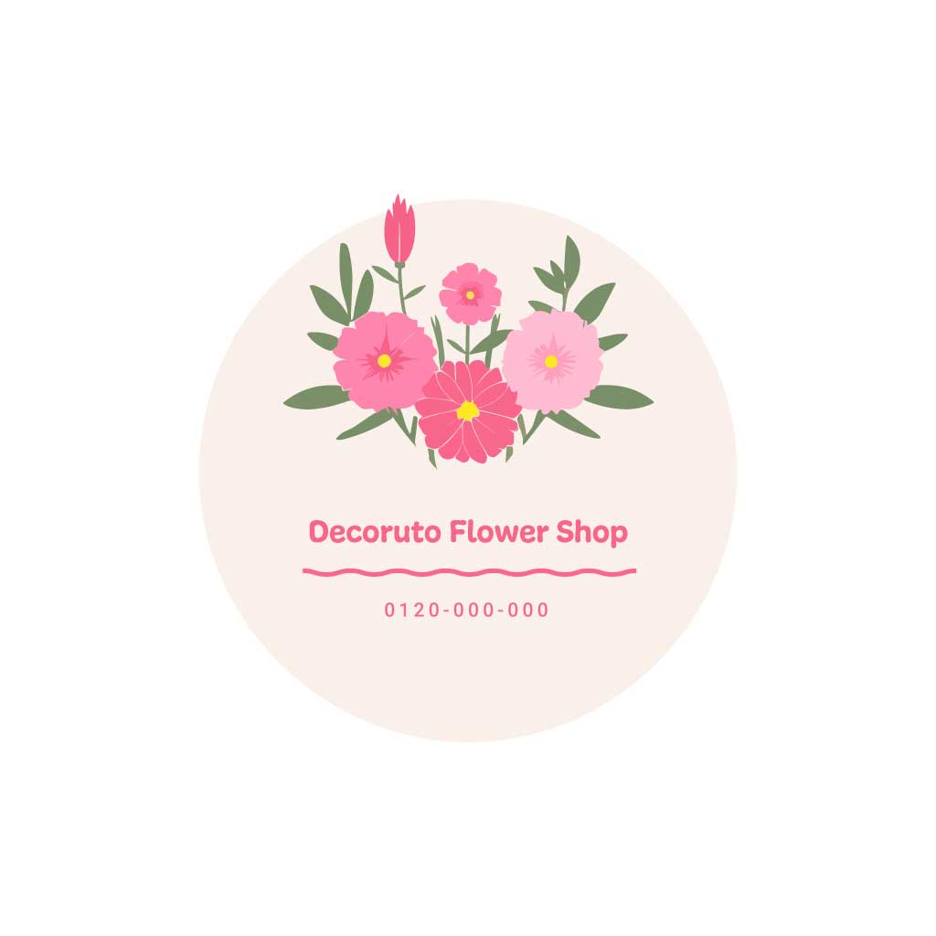 ピンクの花のロゴ