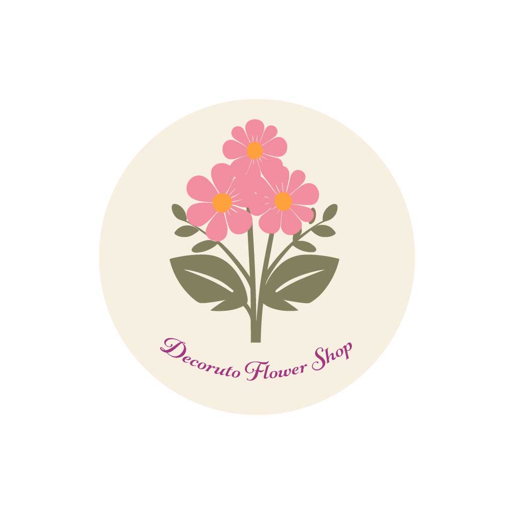 ピンクの花のロゴ