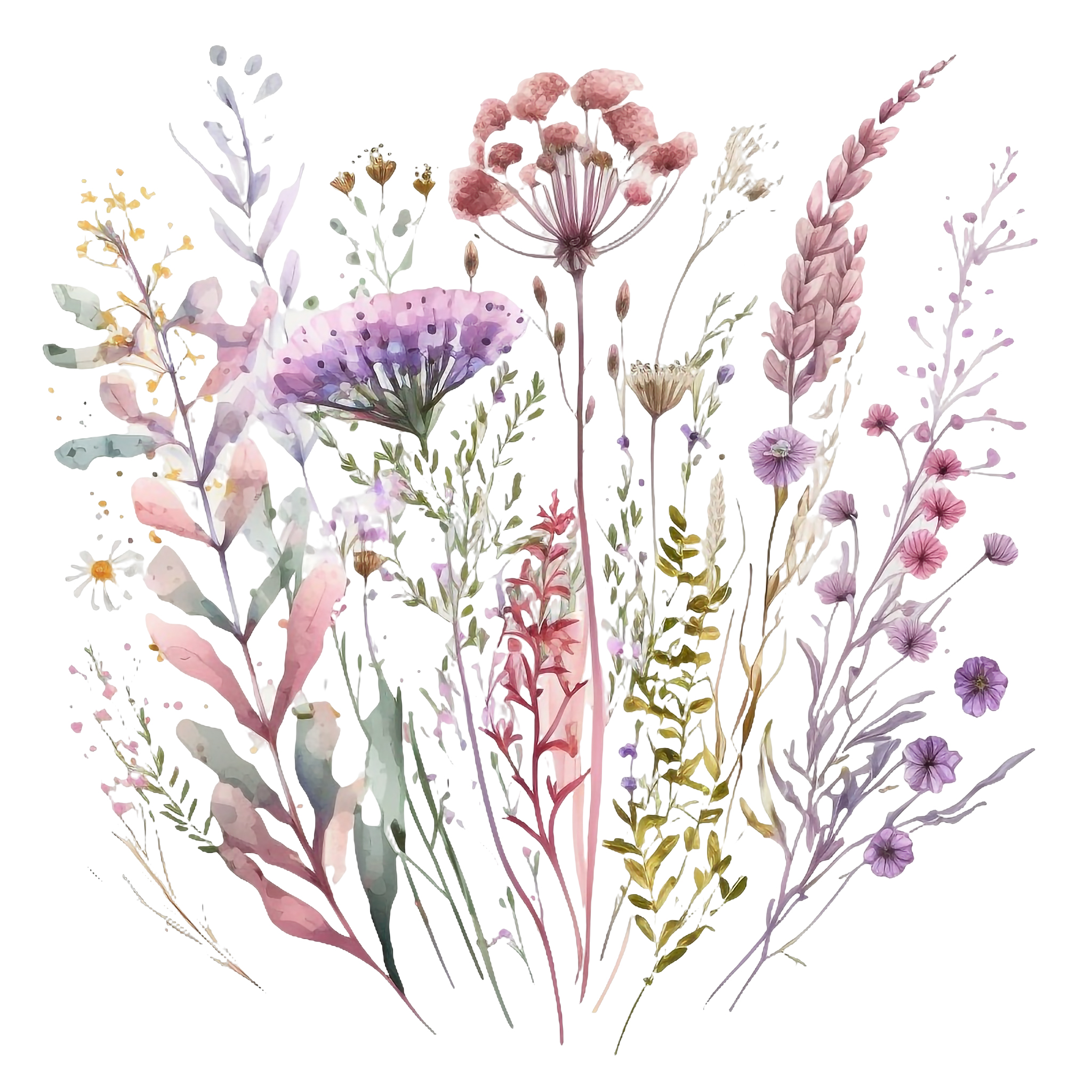 野花の水彩画イラスト
