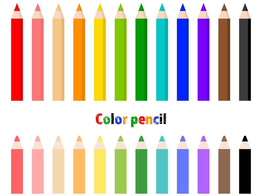 色鉛筆のベクターイラスト