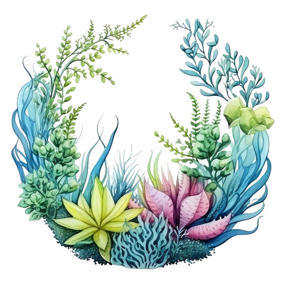  水中植物のイメージイラスト