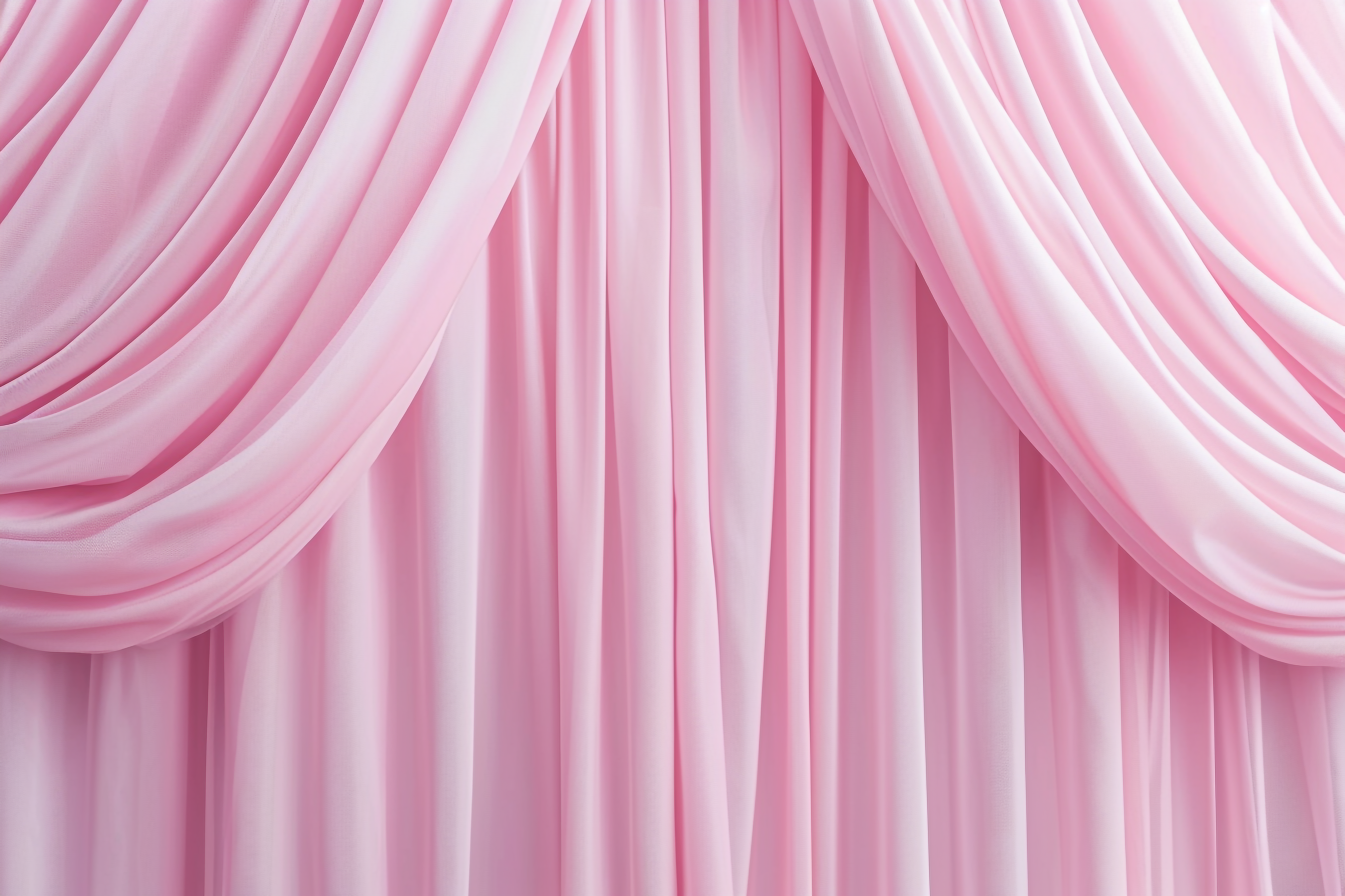 背景用のパステルピンクのカーテン