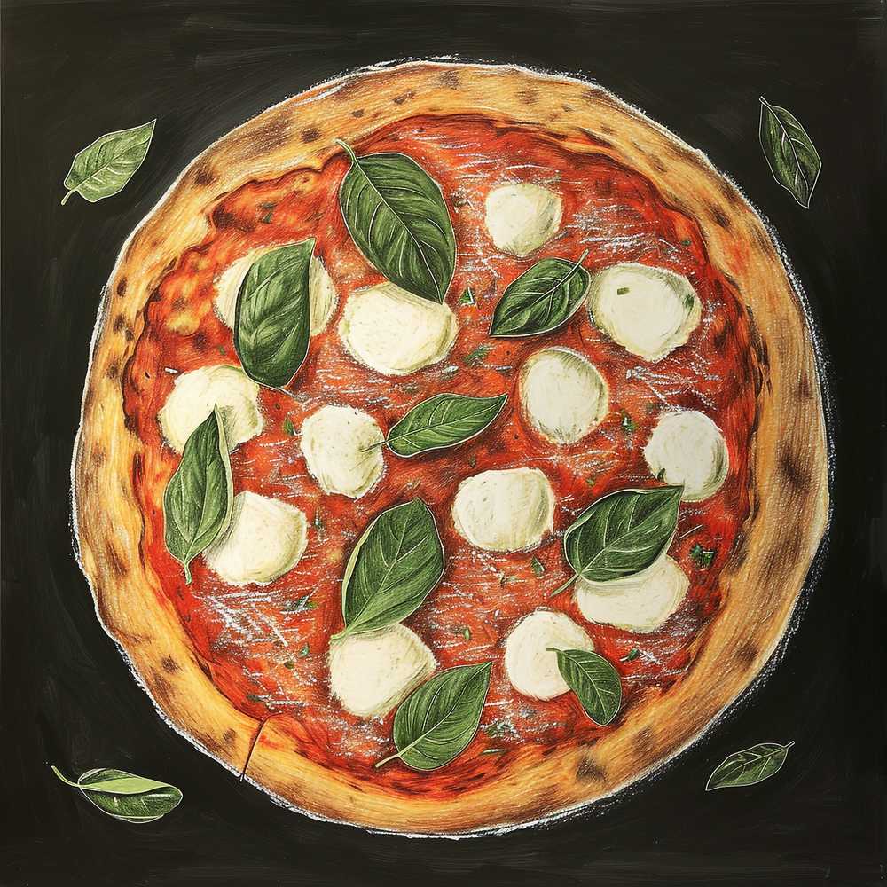マルゲリータピザのイラスト