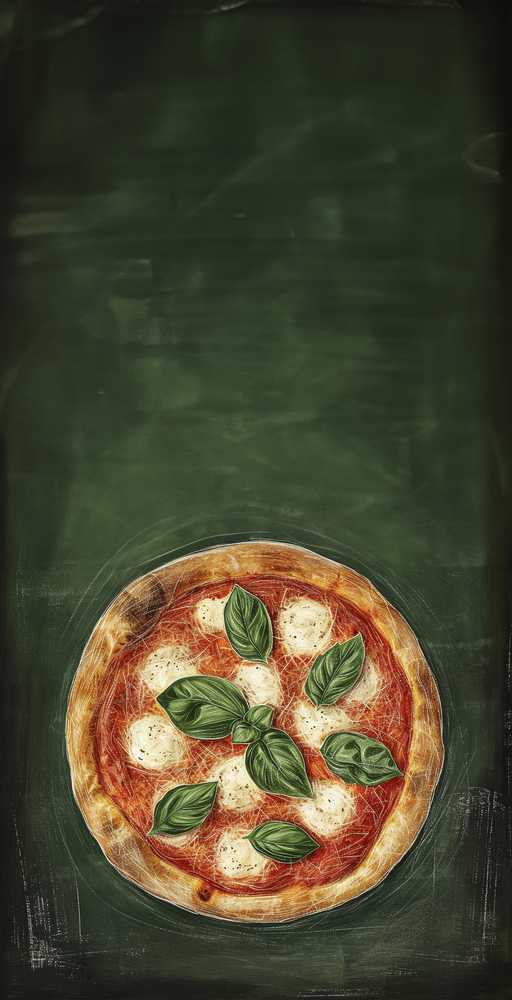 黒板に描かれたマルゲリータピザのイラスト