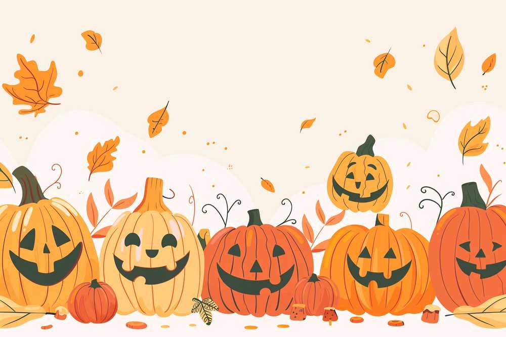 ハロウィン用のかわいいかぼちゃのイラスト