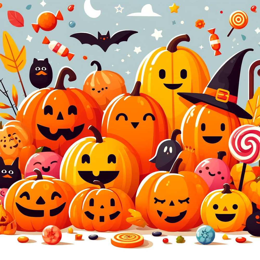 ハロウィン用のかわいいかぼちゃのイラスト